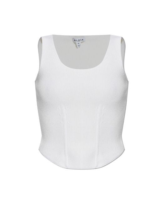 Alaïa White Sleeveless Top