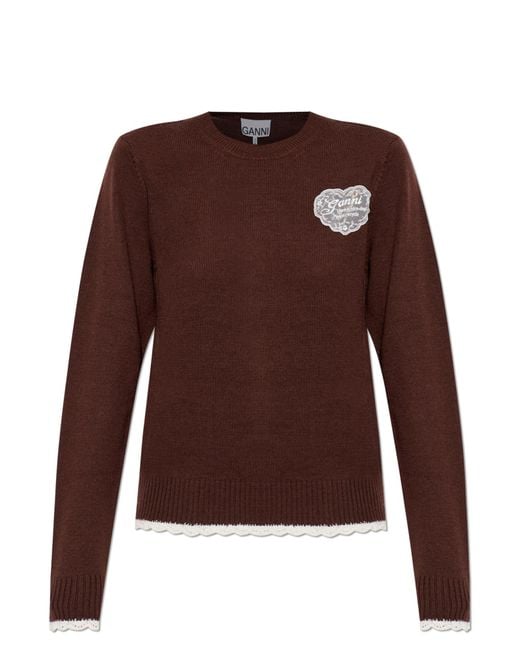 Ganni Brown Wool Sweater