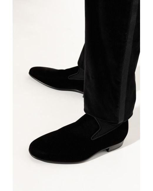 Etro Black Velvet Shoes for men