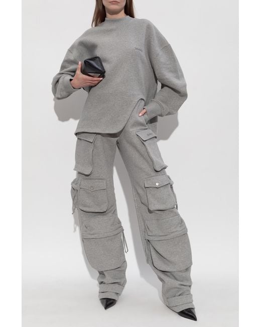 The Attico Gray Sweatshirt With Logo