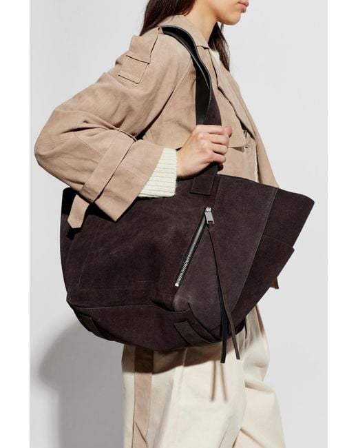 AllSaints Black 'Alba' Leather Shopper Bag