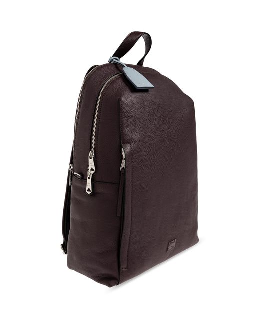 Paul Smith Black Leather Backpack for men