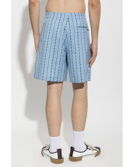Versace Blue Shorts With Greek Pattern for men