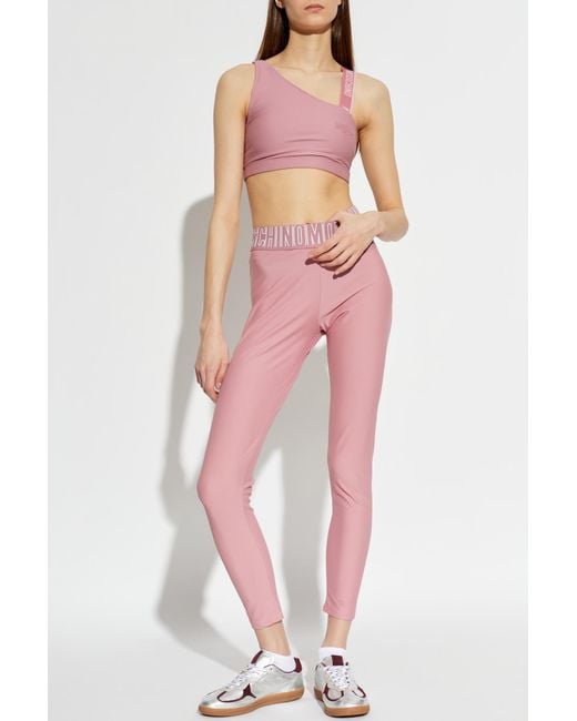 Moschino Pink Leggings With Logo
