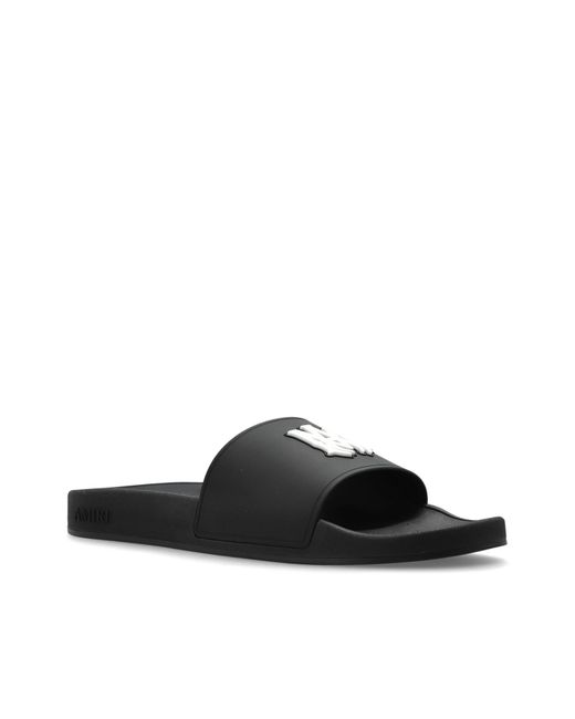 Amiri Black Rubber Flip-Flops With Logo for men