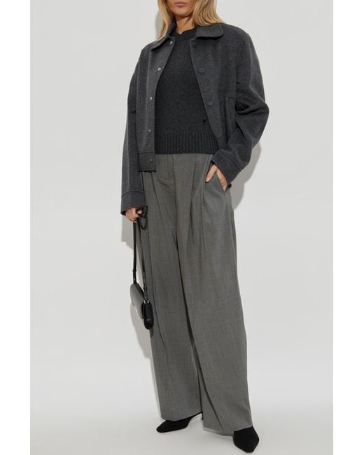 AMI Black Cashmere Sweater With A Crew Neck