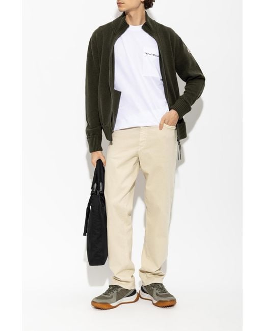 Moncler White T-Shirt With Pocket for men