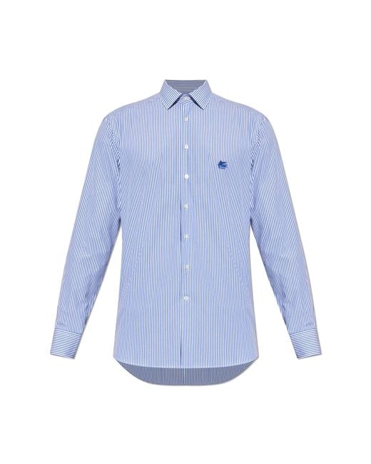Etro Blue Shirt With Pattern for men
