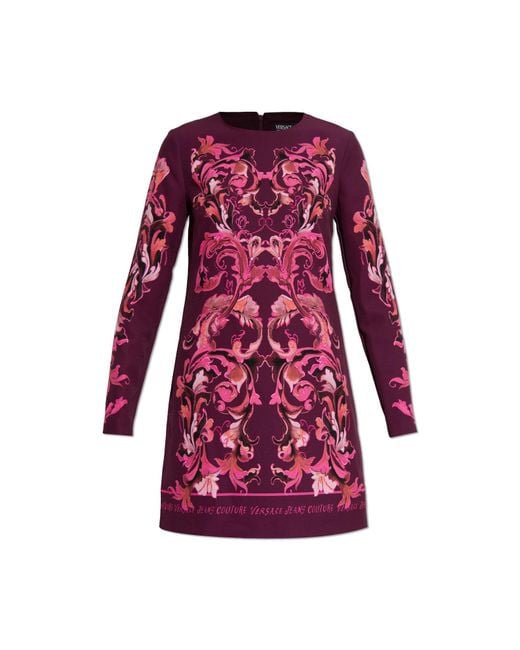Versace Jeans Couture Red Dress With 'Barocco' Print