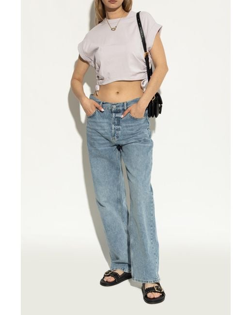 AllSaints Black Leather Slides "Magda"