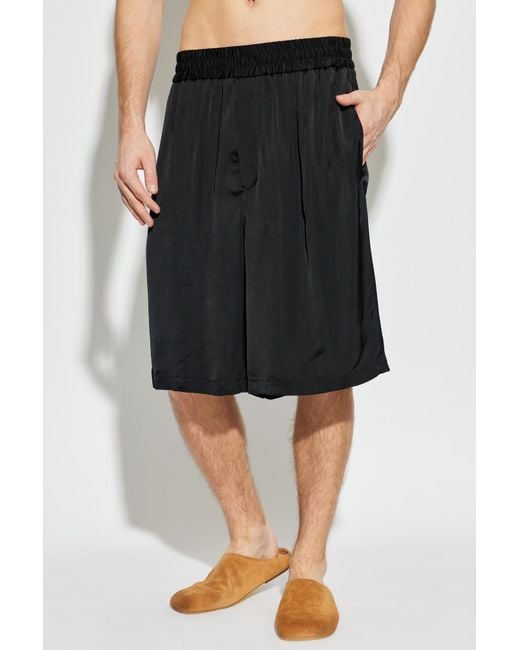Jil Sander Black Satin Shorts for men