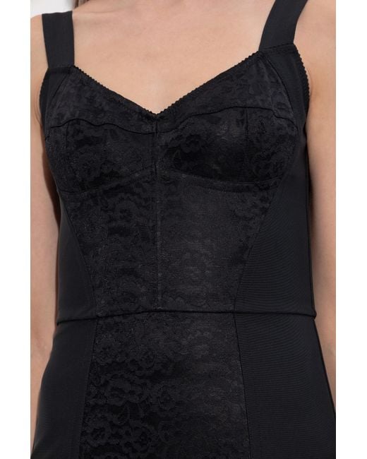 Dolce & Gabbana Black Fitted Dress With Spaghetti Straps