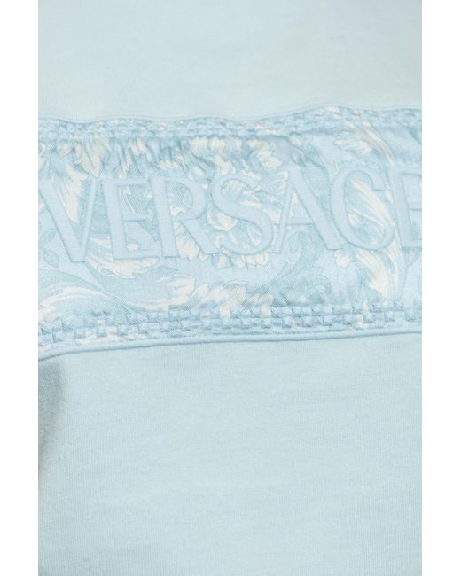 Versace Blue T-shirt With Logo,