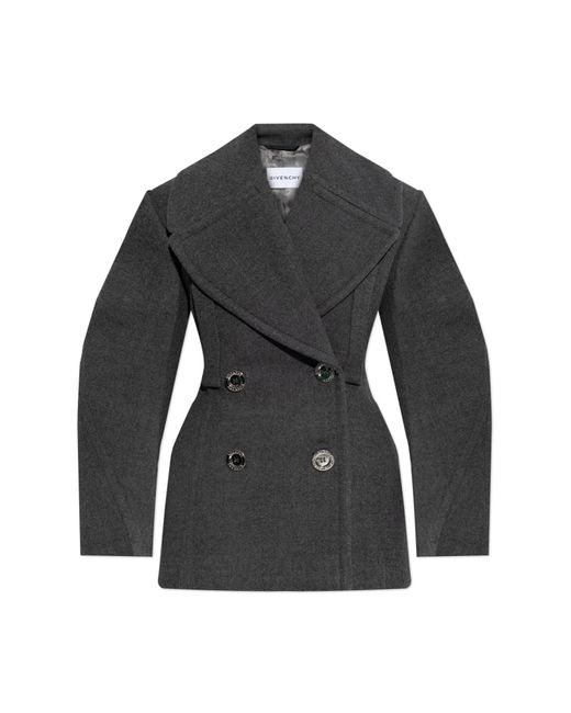 Givenchy Black Short Double-Breasted Coat