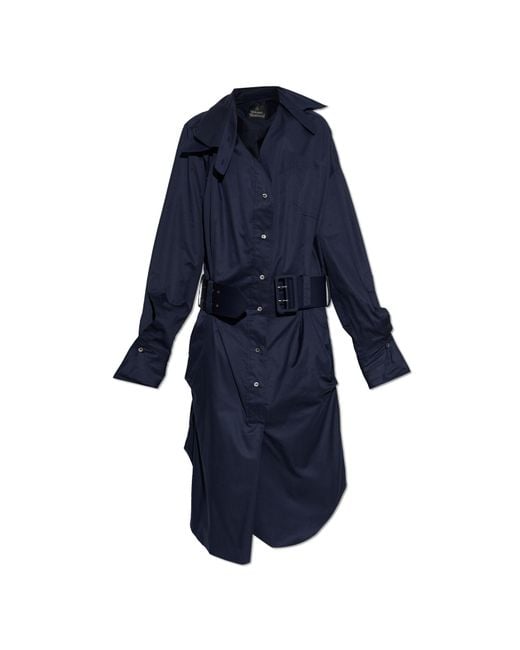 Vivienne Westwood Blue Trench Coat With Belt