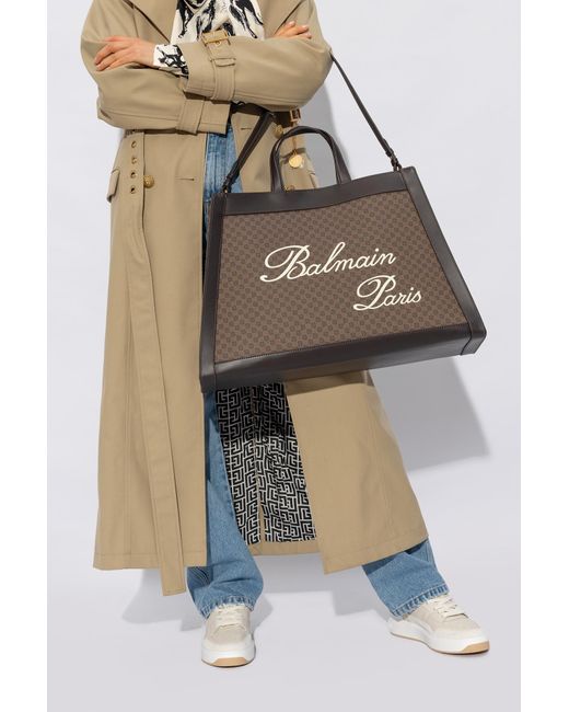 Balmain Brown 'olivier's Cabas' Shopper Bag,