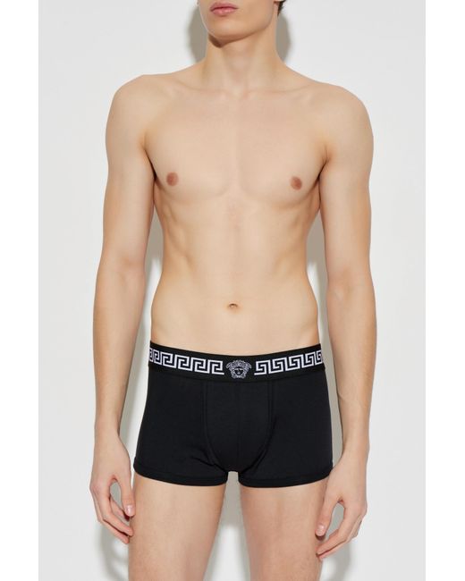 Versace Black Cotton Boxer Shorts for men