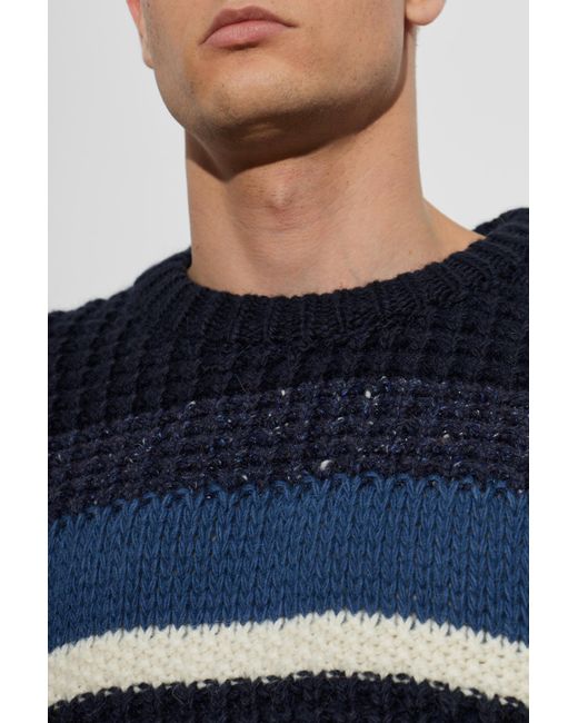 DSquared² Blue Sweater With Stripe Pattern for men