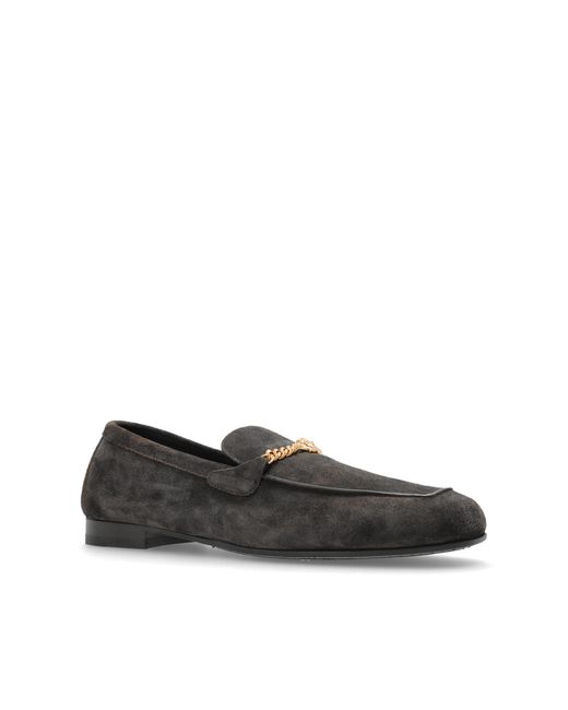Versace Black Leather Shoes for men
