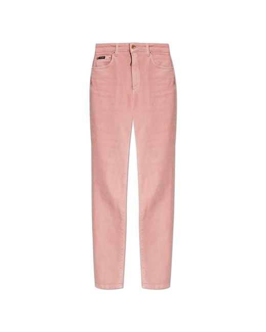 Dolce & Gabbana Pink Jeans With Logo