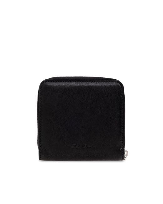 Rick Owens Black Leather Wallet
