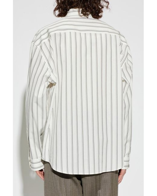 Versace White Shirt With A Striped Pattern for men