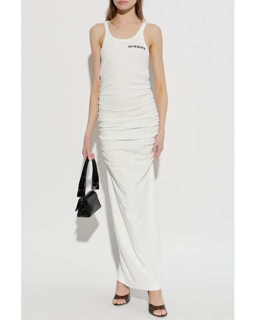 M I S B H V White Dress With Logo