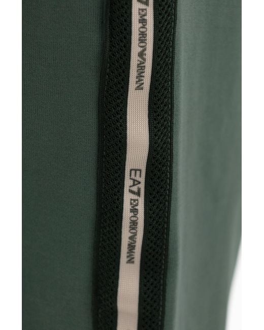 EA7 Green Shorts With Logo for men