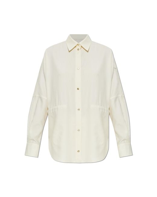 Moncler White Shirt With Drawstring Waist