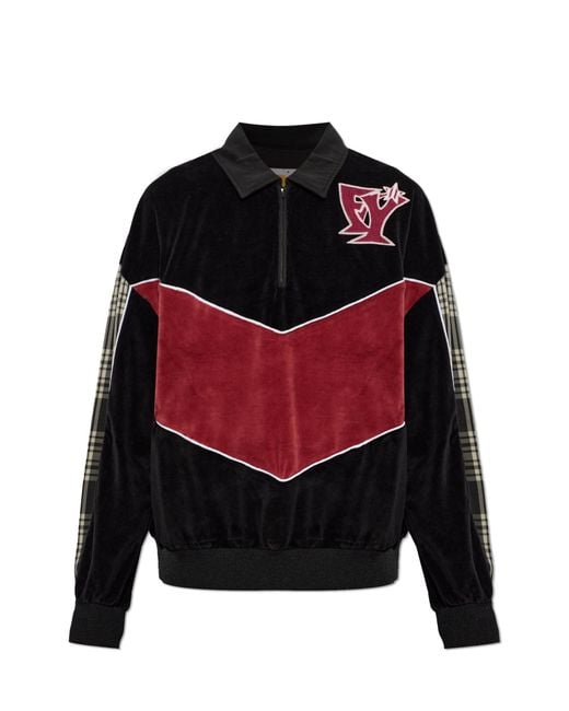 PDF Red Velour Polo Sweatshirt for men