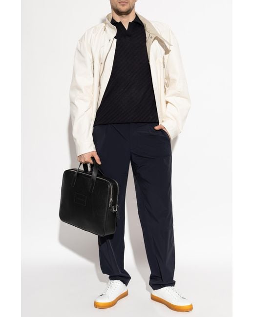 Emporio Armani Black Cotton Polo for men