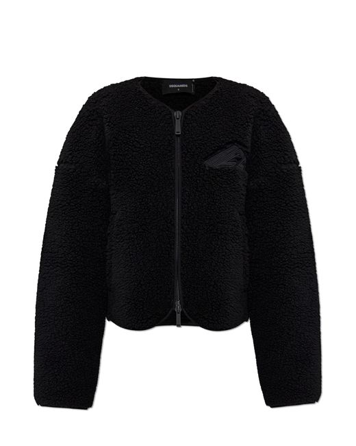 DSquared² Black Fleece Jacket With Logo