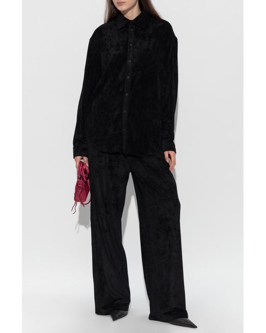 Balenciaga Black Corduroy Shirt