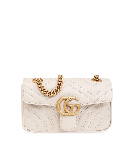 Gucci Natural ‘Gg Marmont Mini’ Shoulder Bag