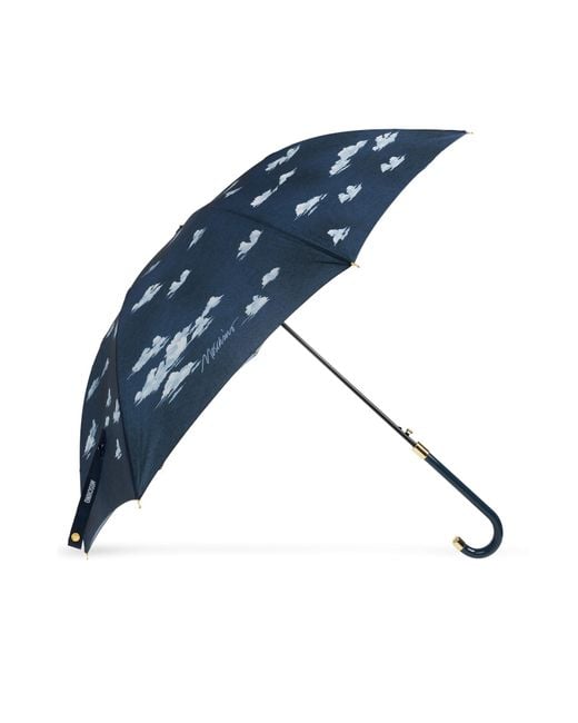 Moschino Blue Parasol With Print
