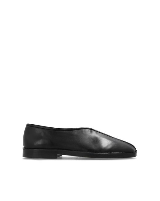 Lemaire Black Leather Slip-on Shoes,