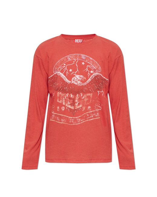 DIESEL Red T-Shirt 'T-Geri-Ls' for men