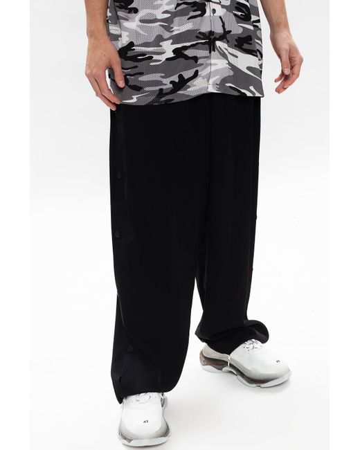 Balenciaga Trousers With Snaps in Black for Men | Lyst