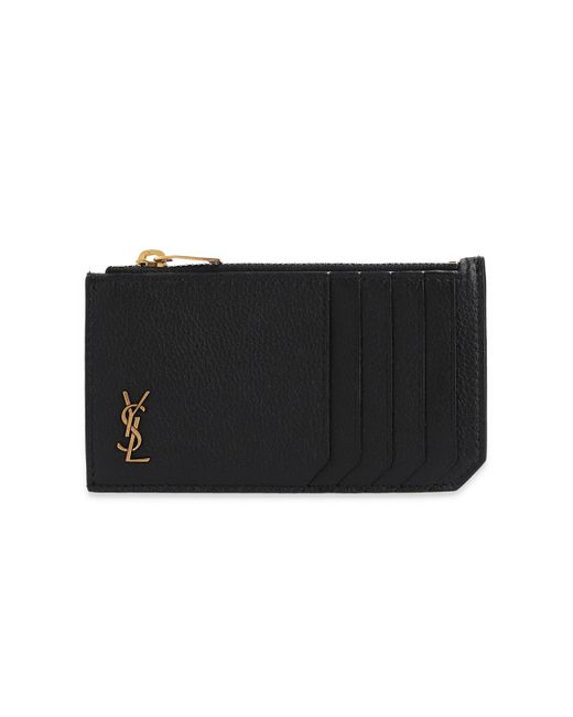 Saint Laurent Black Monogram Zipped Card Case