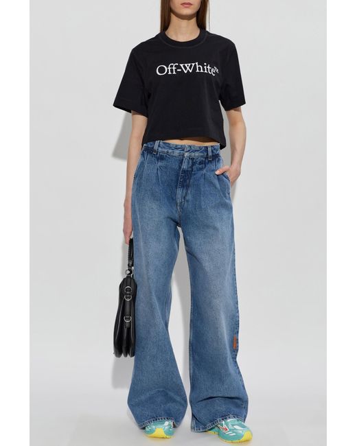 Off-White c/o Virgil Abloh Blue Wide-Leg Jeans