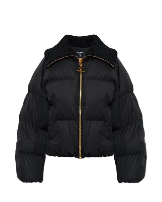 Balmain Black Insulated Quilted Jacket