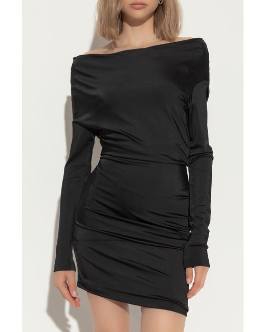 Alexander McQueen Black Draped Dress