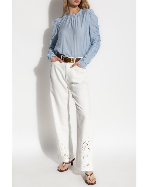 Rag & Bone White Trousers With Openwork Finishing