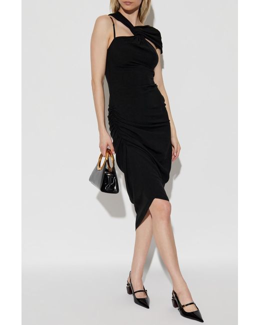 Versace Jeans Couture Black Dress With Side Draping