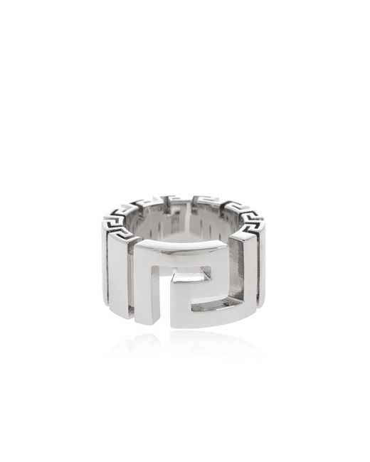 Versace Purple Ring With Greek Pattern