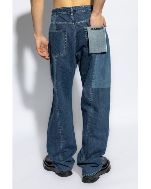 Jil Sander Blue + Jeans With Stitching, for men