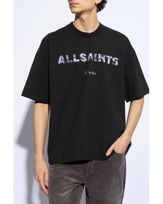 AllSaints Blue 'flocker' T-shirt, for men
