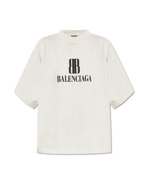 Balenciaga Black T-Shirt With Printed Logo