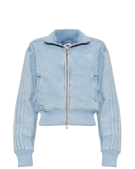 Adidas Originals Blue Denim Jacket With Embroidered Logo