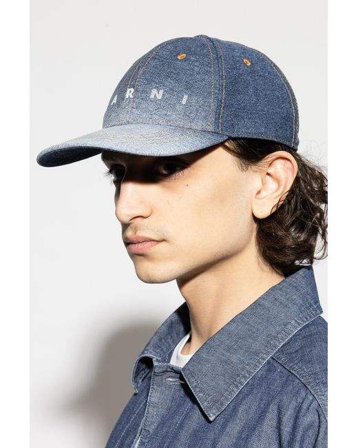 Marni Blue Denim Baseball Cap for men
